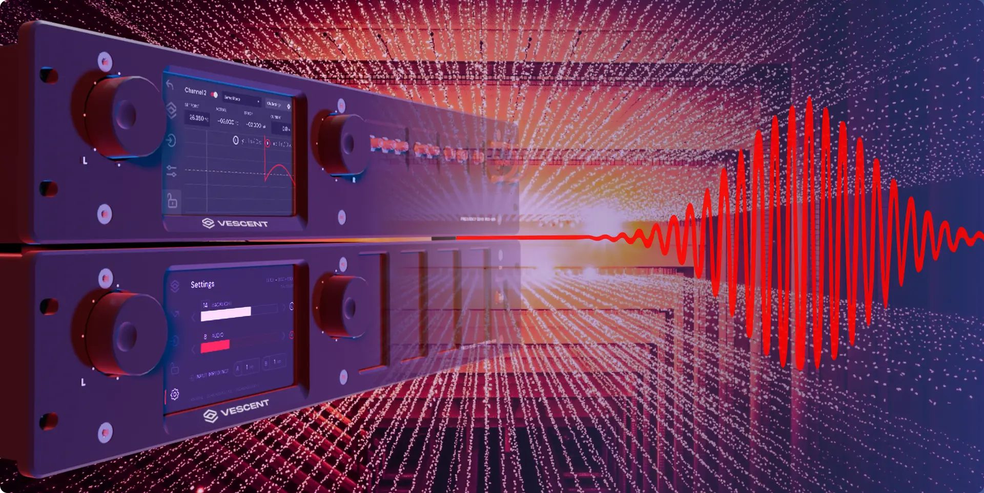 Vescent RubriComb optical frequency comb hardware with frequency comb visualization