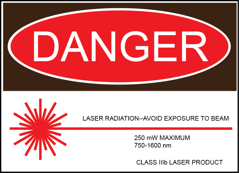 Danger Laser Radiation, class IIIb